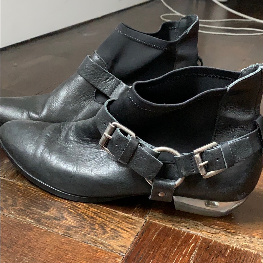 Lucite Heel Leather Bootie